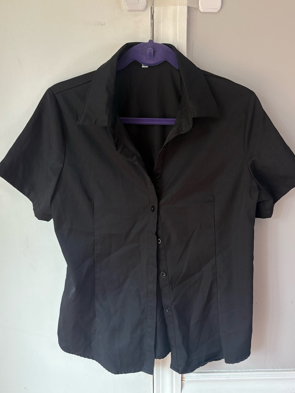 Classic Black Short Sleeve Button-Up Shirt